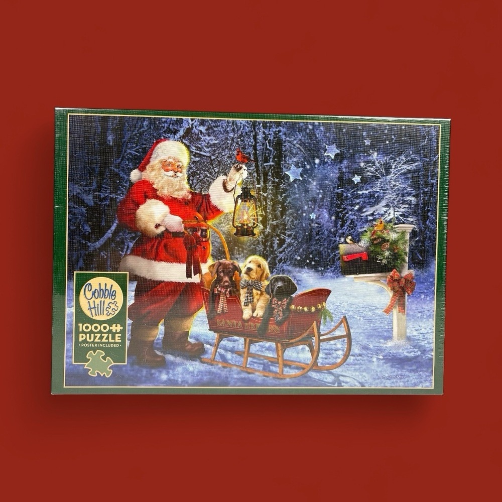 Cobble Hill  Santa's Puppy Sleigh Ride 1000‎ Pieces Christmas Puzzle Brand New